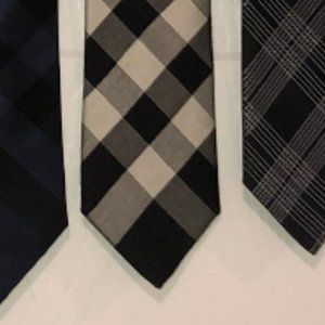BURBERRY Men's Black and white check Tie